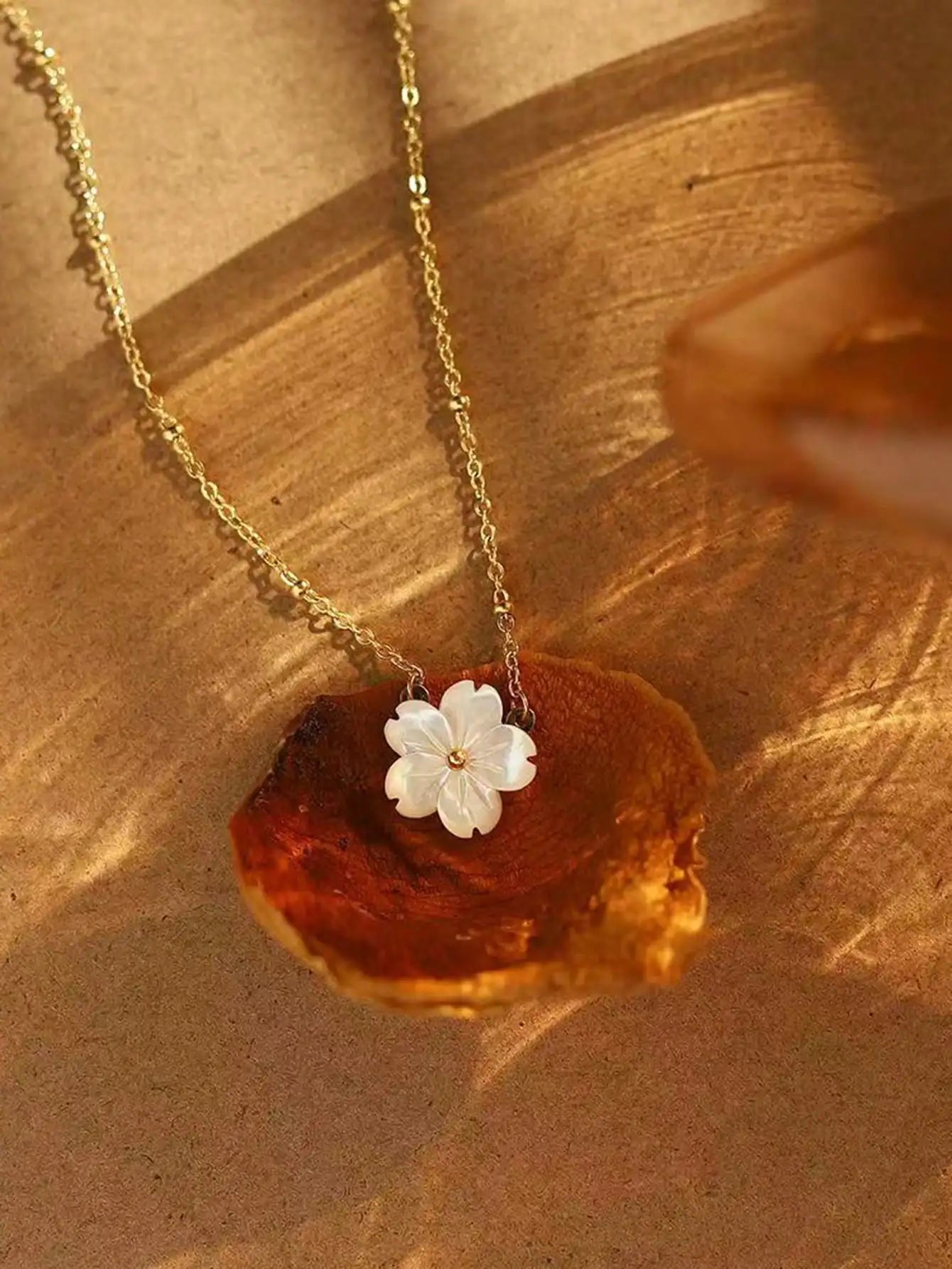 Golden Blossom Floral Necklace – Floral Collection.