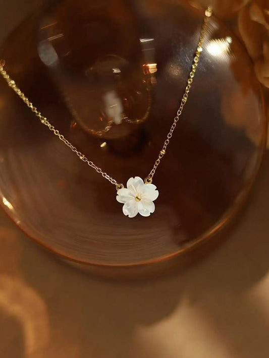 Golden Blossom Floral Necklace – Floral Collection.